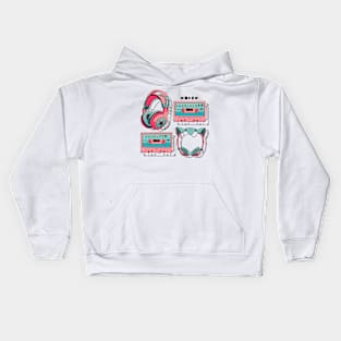 The Mxtapes and Headphones (for light background) Kids Hoodie